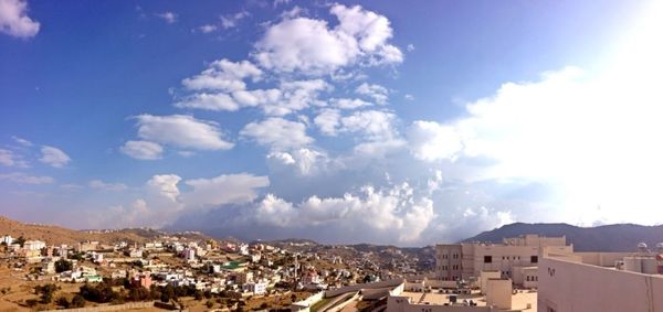 High angle view of residential district