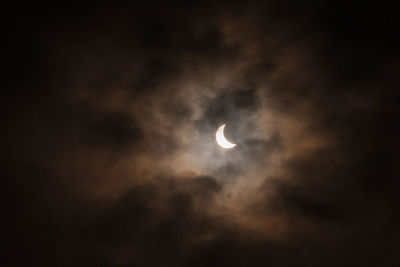 Low angle view of moon in sky