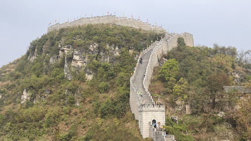 View of fort on mountain against sky