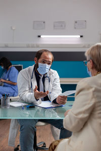 Female friends working at clinic