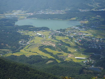 High angle view of landscape