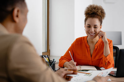 Businesswoman working at office