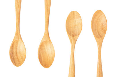 Directly above shot of bread against white background