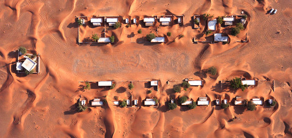 High angle view of people on beach