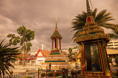 Low angle view of temple against sky