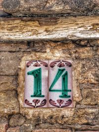 Close-up of window on wall