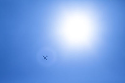 Low angle view of clear blue sky