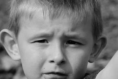 Close-up portrait of crying boy