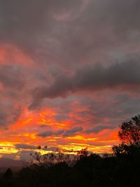 Scenic view of dramatic sky during sunset