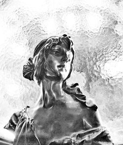 Digital composite image of woman with water