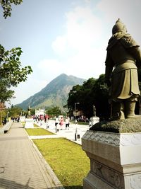 Tourist on mountain