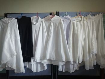 Close-up of clothes drying on clothesline