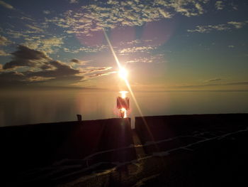 Sun shining through trees