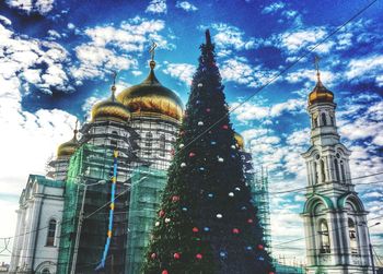 Low angle view of church against sky