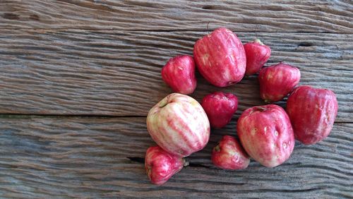 High angle view of fruits on table