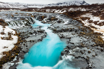 Scenic view of waterfall