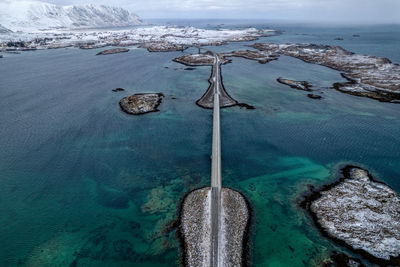High angle view of sea against sky