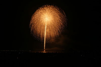 Firework display at night