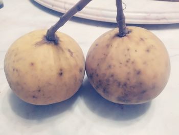 High angle view of fruits on table