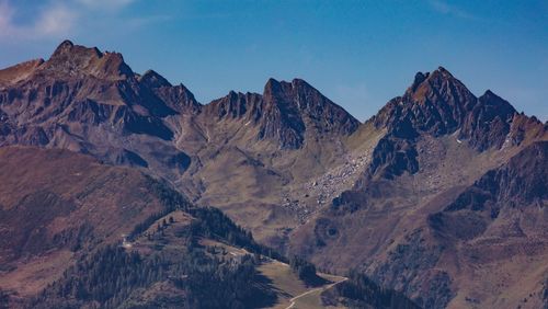 Scenic view of mountains against sky