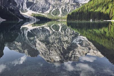 Scenic view of lake and mountains