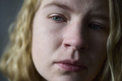 Close-up of pensive teenage girl