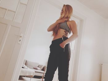 Young woman looking away