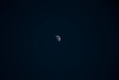 Low angle view of moon against clear sky at night