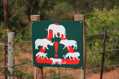 Close-up of red sign