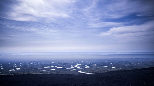 High angle view of city against sky