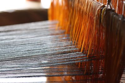 Close-up of loom