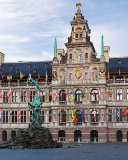 The majestic city hall of antwerpen, flanders, belgium