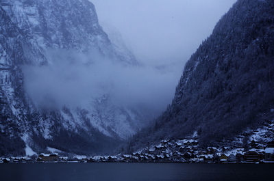 Scenic view of lake against mountain range