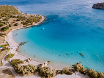 High angle view of beach