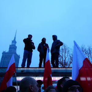 Group of people in front of building