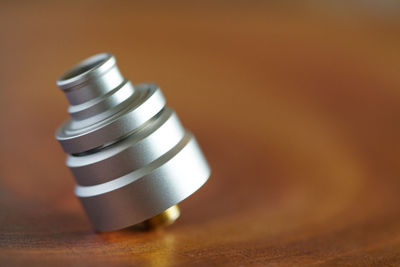 High angle view of glasses on table