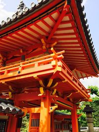 Low angle view of temple against sky