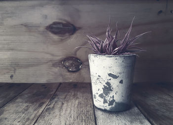 Close-up of cup on table