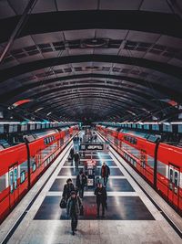 People at railroad station platform