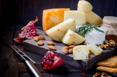 Close-up of food on cutting board