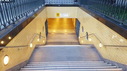 Staircase in illuminated building