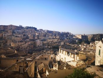 High angle view of townscape against sky