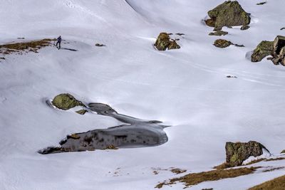 Scenic view of snow covered field