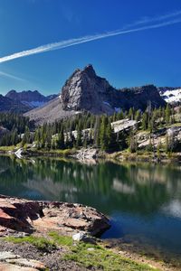 Lake blanche panorama wasatch front rocky mountains twin peaks wilderness big cottonwood canyon utah