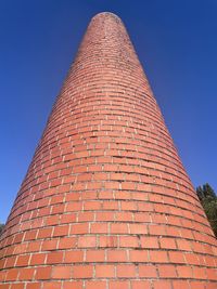 Low angle view of building against blue sky