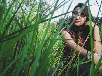 Woman in grass