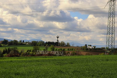 Scenic view of field against sky