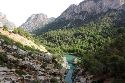 High angle view of mountains