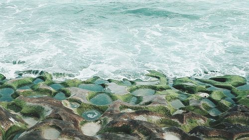 High angle view of beach