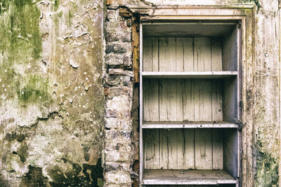 Full frame shot of weathered wall of old building